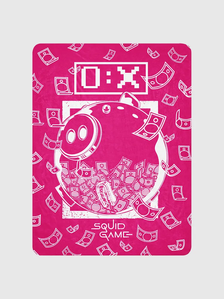 Squid Game Piggy Bank Sherpa Blanket