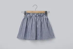 Sweetlime by AS Navy Yarn Dyed Checks Knee Length Skirt