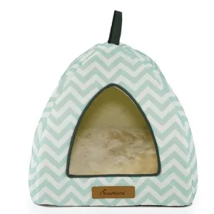 Tent Covered Cat & Dog Bed, Aqua Blue, Medium-16 x 16 x 14 inches