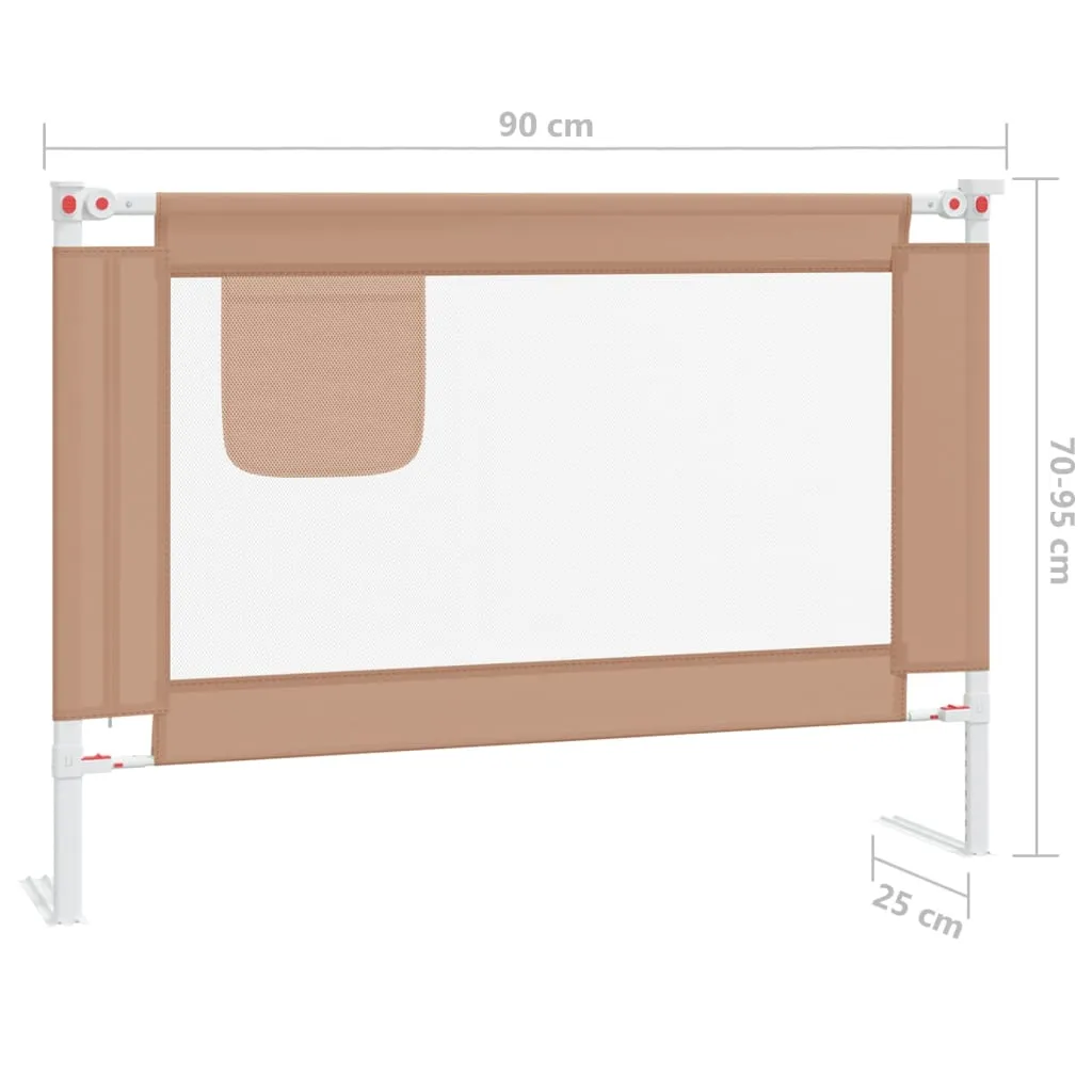 Toddler Safety Bed Rail Taupe 90x25 cm Fabric