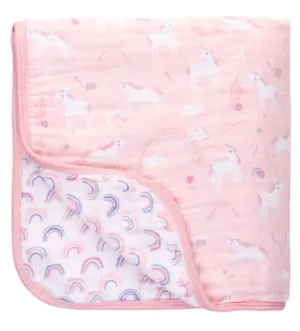 Unicorn Muslin Stroller Blanket