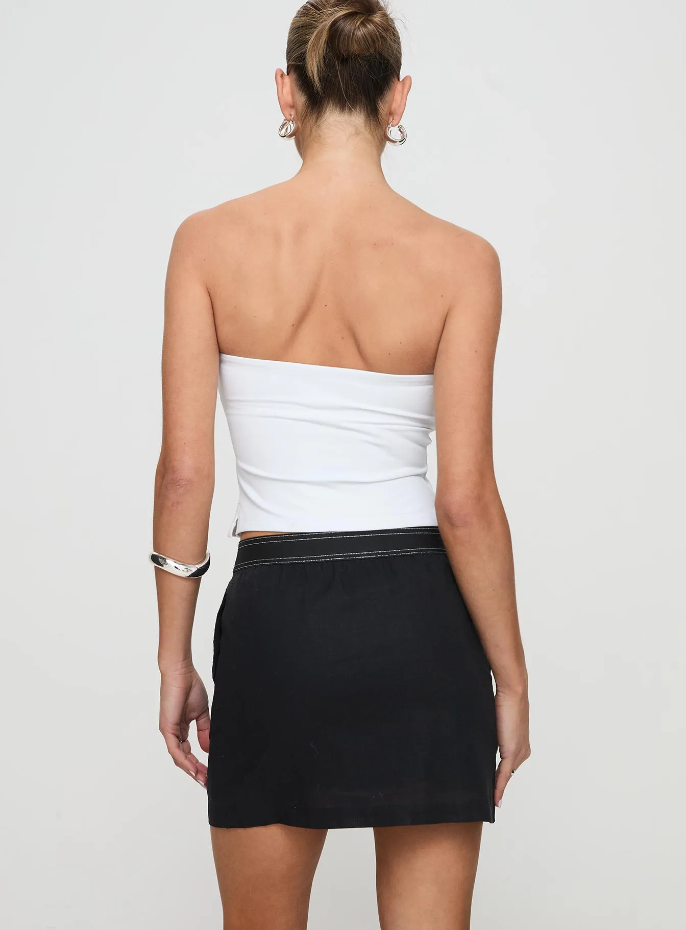 Vandon Linen Lounge Mini Skirt Black